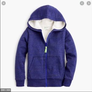 sherpa-lined full-zip hoodie sweatshirt